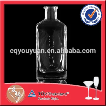 Unique Shape Cork Bottle 750ML Square Glass Wine Bottle With Cork Lid