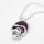 Natural Amethyst Skull Gemstone Pendant Necklace with Silver chain