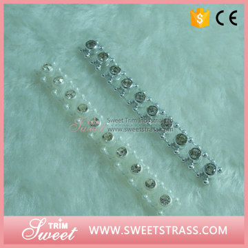 plastic pearl ribbon with crystal rhinestone for sale
