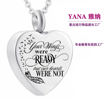 Brave Light Wholesale: Factory Price Memorial Ashes Keepsake Urn Necklace for Gifts