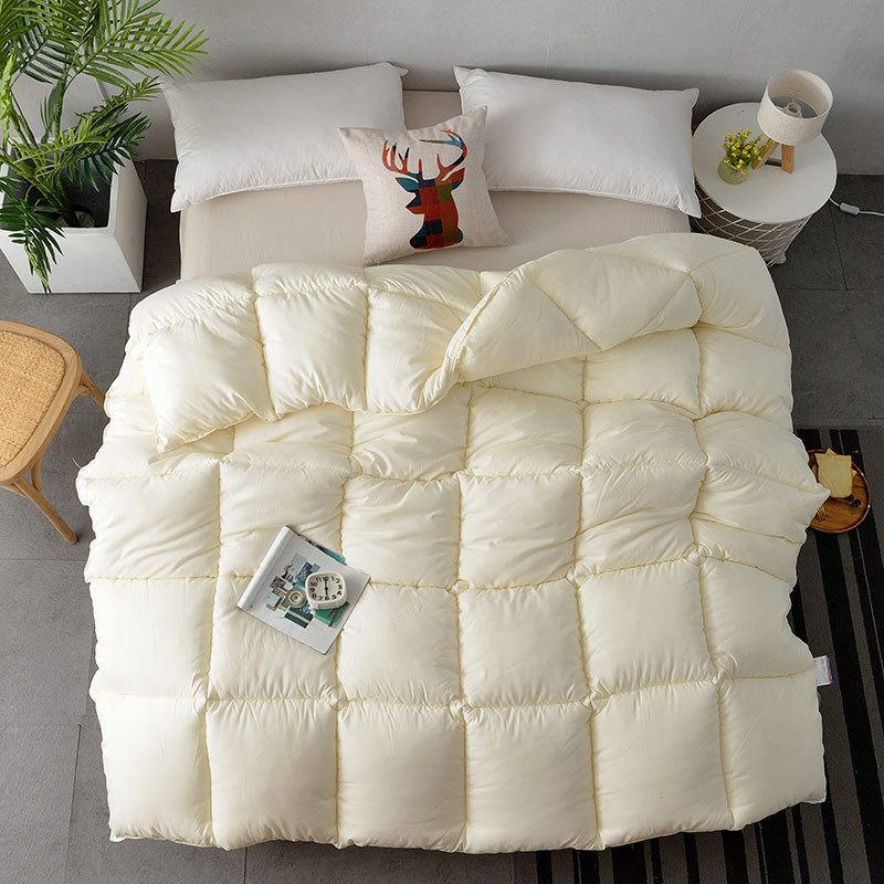 White Comforter soft thick quilt duvet for single double bed Autumn Spring Winter comforter blanket polyester filler King Queen