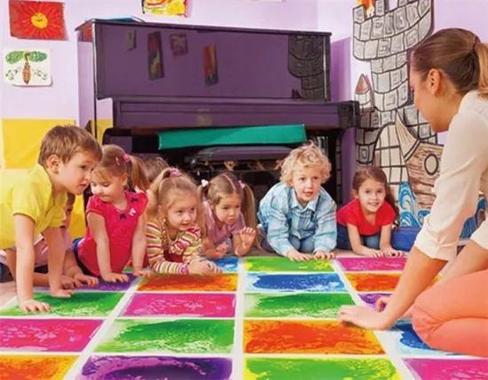 Colorful Cosmic Liquid Tiles: Wholesale Educational Flooring Solutions for Classrooms