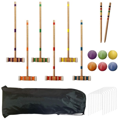 Eastommy venta caliente juego de croquet para seis jugadores al aire libre