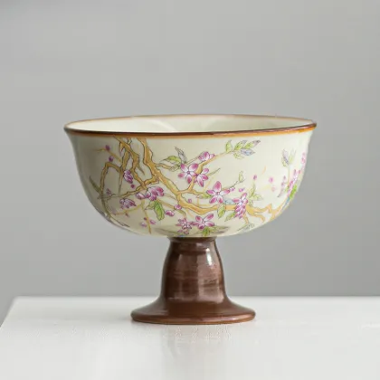 Exquisite Hand-Painted Peach Blossom Kung Fu Tea Cup