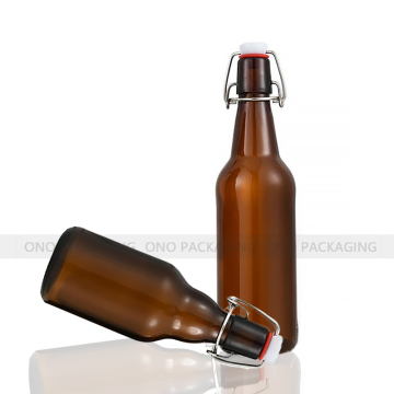 Bottiglia di birra in vetro vuoto da 16 once con tappo superiore altalena - 500 ml e 330 ml di capacità