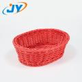 Poly Rattan Fruit Basket Hand-woven Oval Colorful PP Rattan Bread Fruit Basket Manufactory