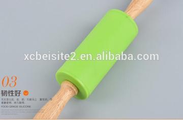 CY133 wooden handle colorful silicone rubber rolling pins Kitchen bakeware tools