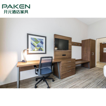 Modern Hotel Furniture Set: Wood TV Cabinet, Wardrobe, and Luggage Rack