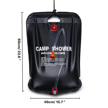 5Gallon Solar Shower Bag with Removable Hose and Shower Head for Camping and Beach