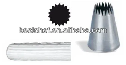 stainless steel Petits fours star tubes set 12 pcs