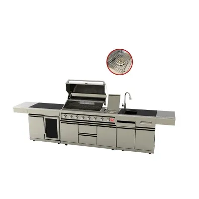 Waterproof BBQ Gas Grill Outdoor Kitchen with Wine Cooler