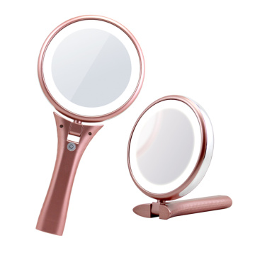 Handheld Mirror Lighted Travel Mirror double side