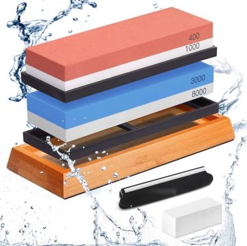 SET PROFESSIONE OEM Whetstone: 400/1000, pietre a doppia faccia a doppia faccia a grigia 3000/8000 con guida angolare per affilatore di coltelli