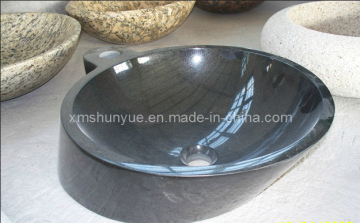 Stone Cone Series Black Marquine Granite Basin