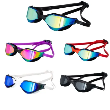2024 New Cross-border Adult Silicone Contrast Myopia Anti-fog Swimming Goggles