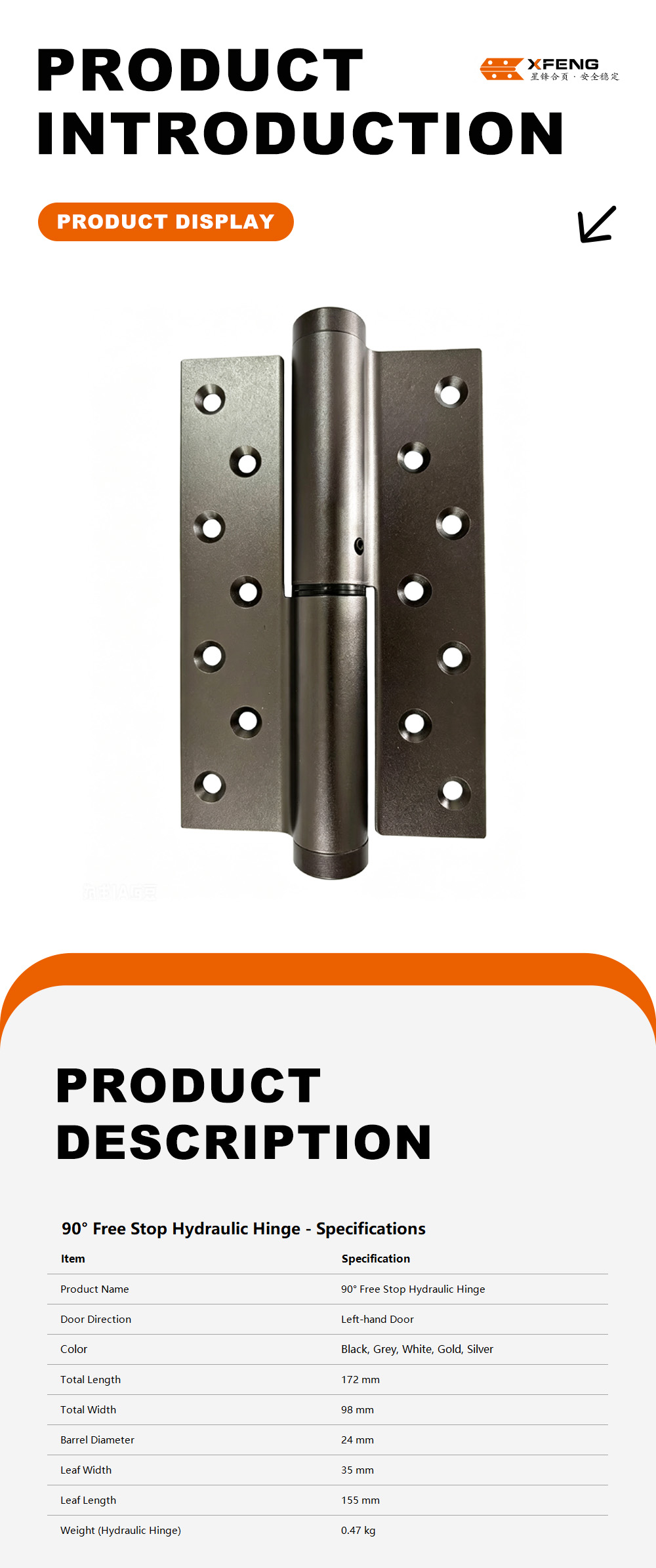 90° Non-positioning Hydraulic Hinge4