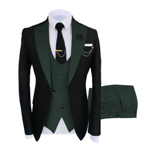 New Men's 3-Piece Fall Wedding Suit with Zipper Fly
