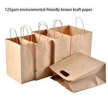 Custom Print Brown Kraft Paper Bags With Handles