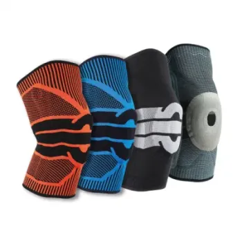 Professional Sport Knee Brace Compression Knee Sleeve with Silicon Pad for Running Work out