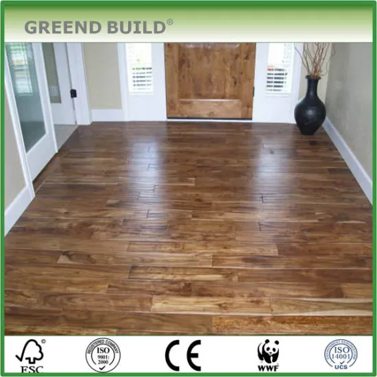 Hand scraped Teak Multi Layer Solid Wood Flooring