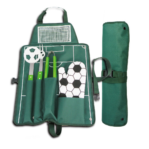 Conjunto de ferramentas para churrasco em forma de futebol 5pcs