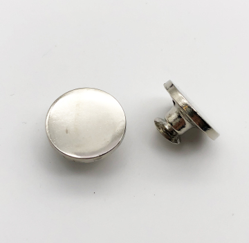 Zinc Alloy Silver Plain Flat Shank Button for Jeans