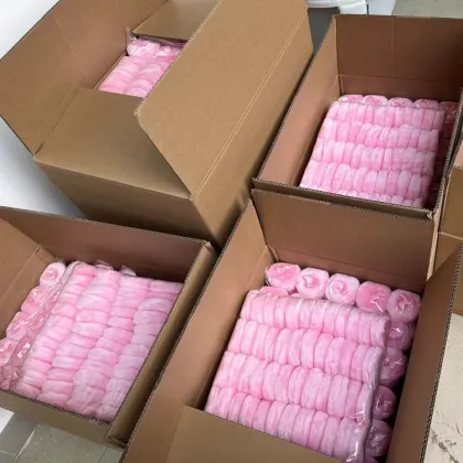 Custom Large Pink Velvet Makeup Puff for Face and Body Powder