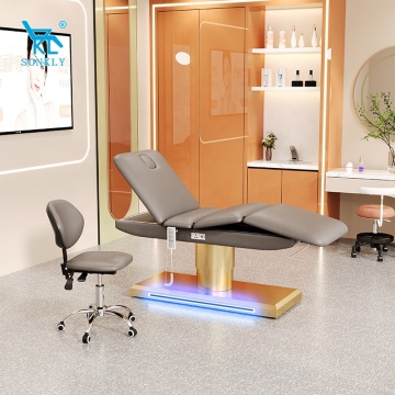 SONKLY Luxury Salon Spa Bed - 3 Motors Electric Cosmetic Table with LED Lighting
