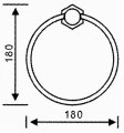 Círculo de una sola toalla de anillo sobre el inodoro