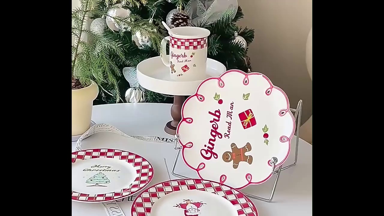 European-style luxury Christmas plate