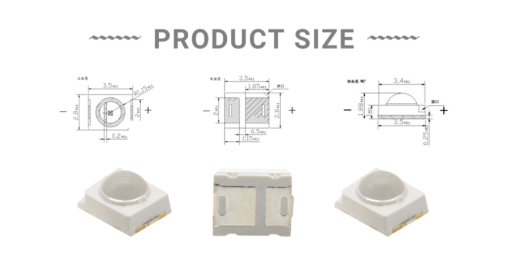 Size of 980nm LED