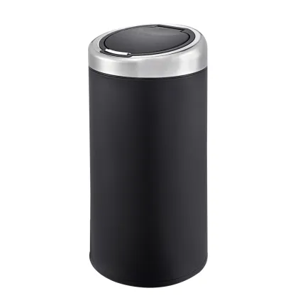 40L Round Steel Trash Can Pedal Bin Soft Close Trash Bin