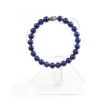 Lion Head Mens Bracelet Lapic Lazuli Beaded