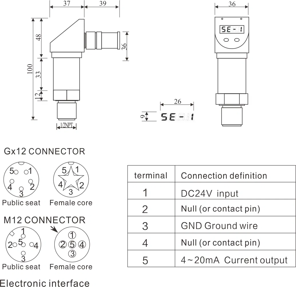 4-20mA OEM Smart Presostat Controller Transmițător Senzor digital de presiune