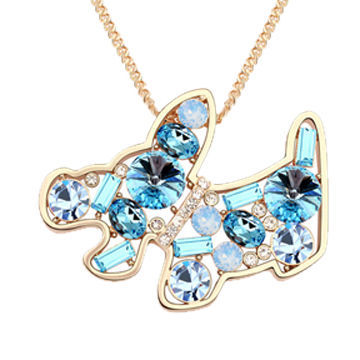 Doll Pendant Necklace, Rose with Swarovski Crystal, PayPal is available