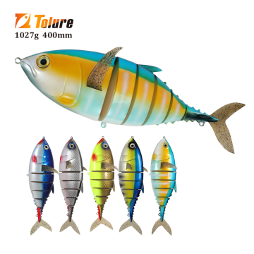 16 Zoll 1 kg super großer segmentierter Thunfischfischerschwimbait - Mehrgiebiger, harter Plastik -Meeresfischerei -Tackle