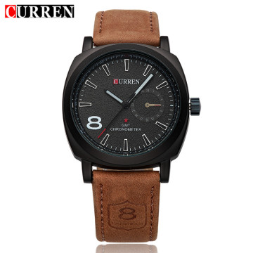 curren quartz watch bezel insert with sub-dial design