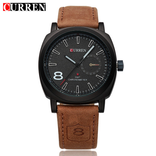 curren quartz watch bezel insert with sub-dial design