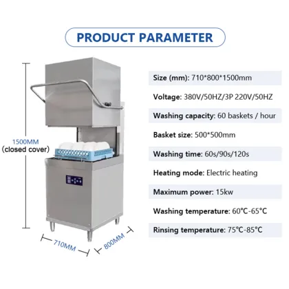 Factory Price Commercial Dishwasher Machine for Better Cleaning and Disinfection in Hotels