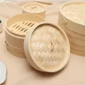 Cestello per cottura a vapore in bambù per Dim Sum e cucina