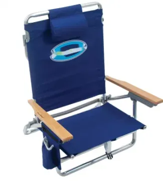 Polyester 5-Position Classic Lay Flat Folding Backpack Beach Chair