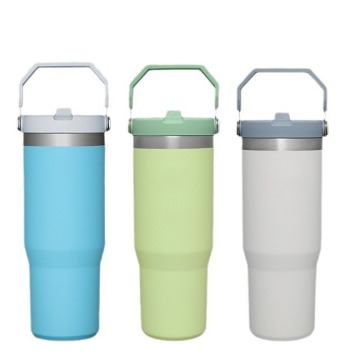 30Oz Coffee Travel Mug: Thermal Cup with Flip Straw and Handle