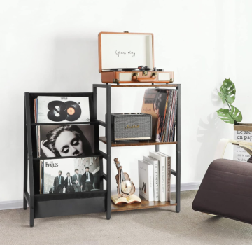 3-Tier Record Player Stand and Vinyl Storage Rack