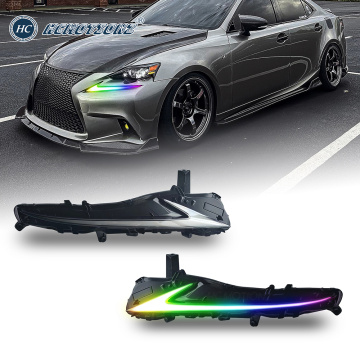 HCMotionz Sequential Turn สัญญาณ IS300 IS350 F LED Dazzle RGB Day Lights Lights 2013-2016 DRL ไฟหน้าสำหรับ Lexus IS250