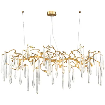 Copper Modern Brass Luxury Glass Crystal Handmade Chandelier for Living Room
