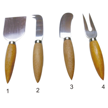 4 Pcs Cheese Tool Set with wooden Handle
