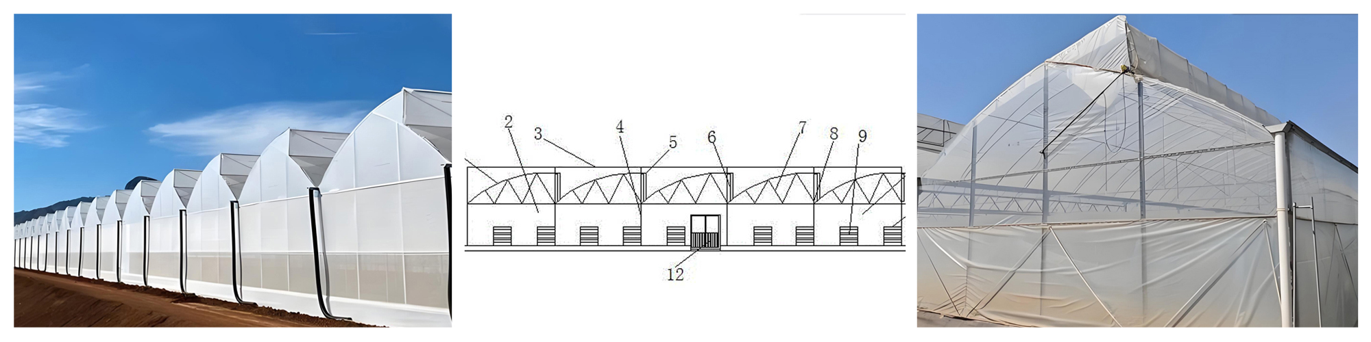 High land utilization (20%-30% higher than single-span greenhouses)