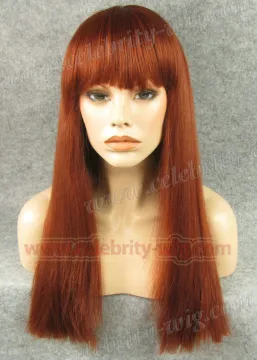 Yaki Straight Long Red Synthetic Lace Front Wig Tyra Banks Wig