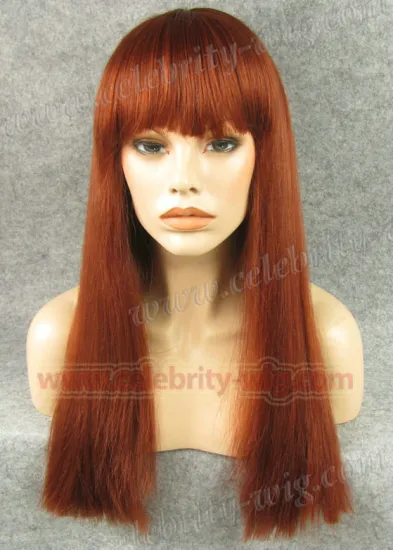 Yaki Straight Long Red Synthetic Lace Front Wig Tyra Banks Wig