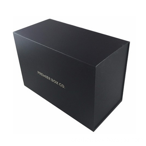 Black Cardboard Collapsible Box with Logo